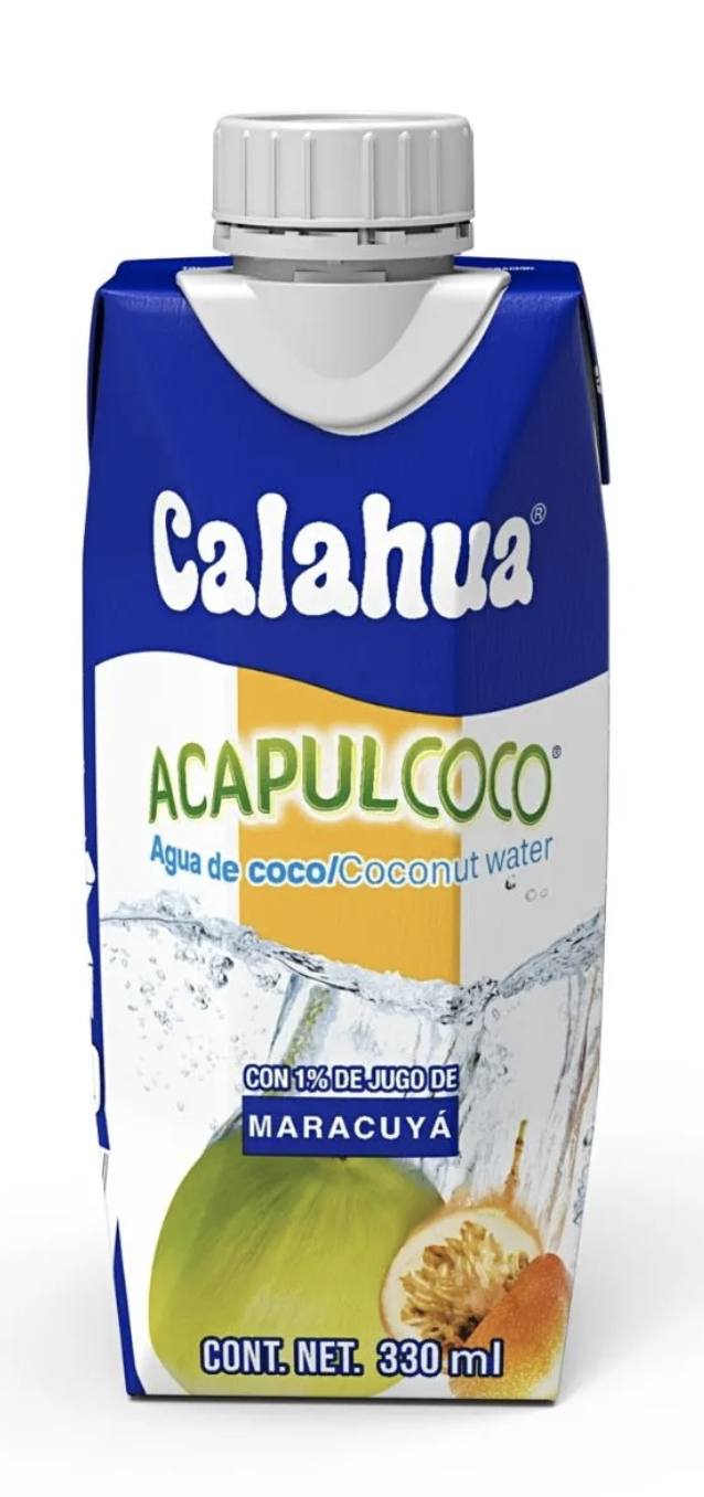 Agua de Coco con Jugo de Maracuya Calahua Acapulcoco 330 ml