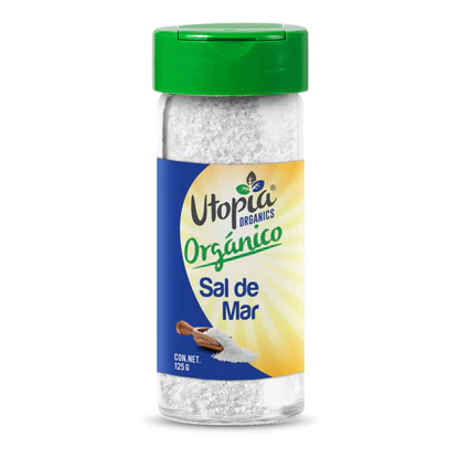 Sal de Mar Utopia Orgánico Frasco de Vidrio de 125g