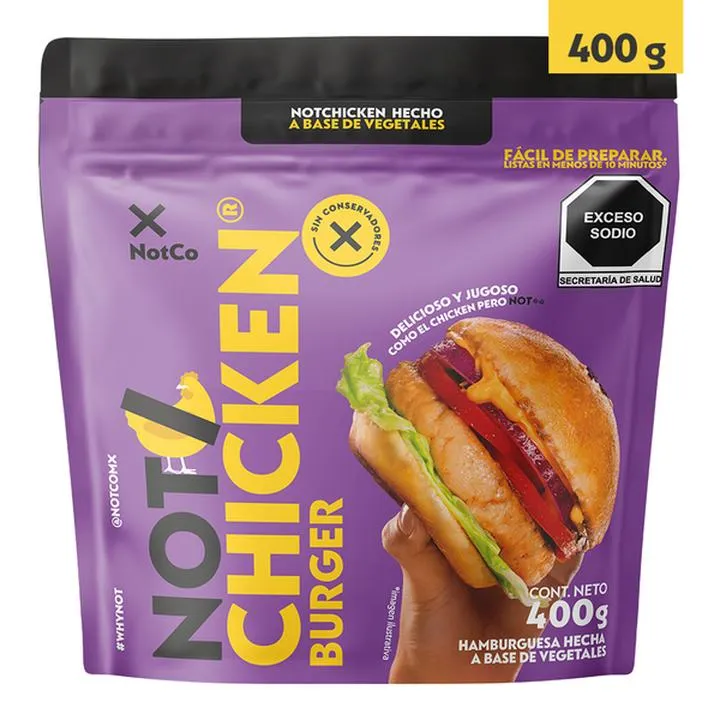 Not Chicken Hamburguesa Hecha a Base de Vegetales 400 g