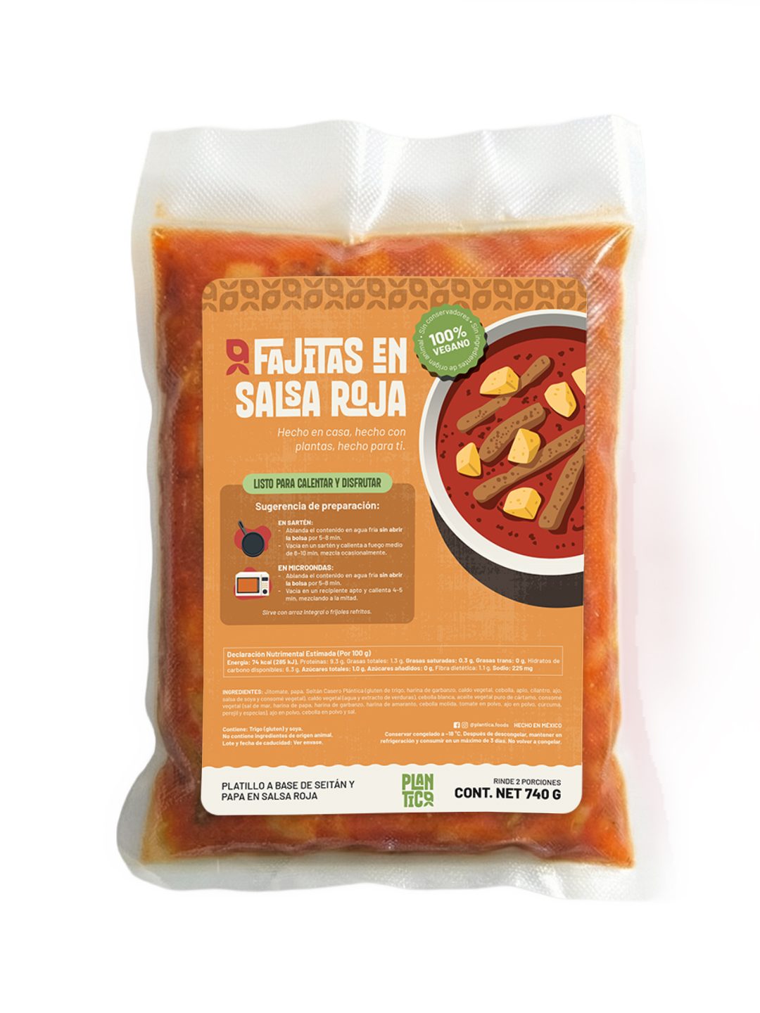 Fajitas en salsa roja