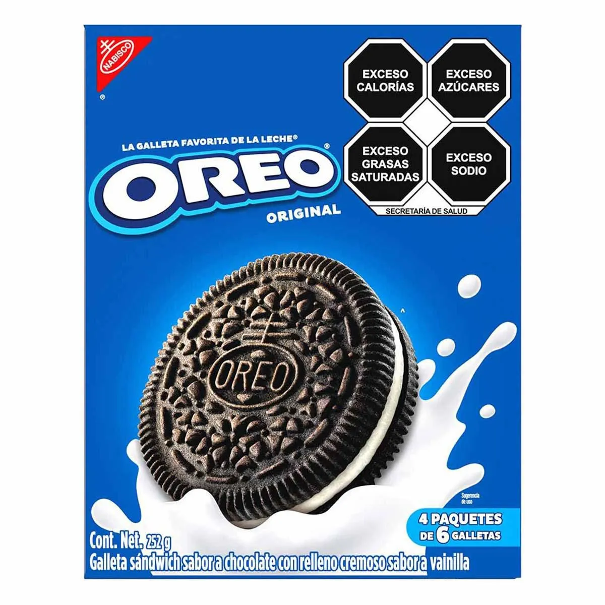 Galletas Oreo Chocolate Relleno sabor Vainilla