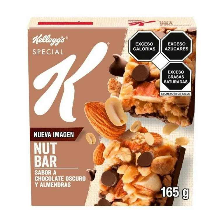 Barras de Cereal Kellogg's Special K Nutbar Sabor a Chocolate Oscuro y Almendras 165 g