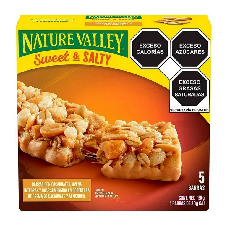Barras de granola Nature Valley sweet and salty con cacahuate 5 pzs